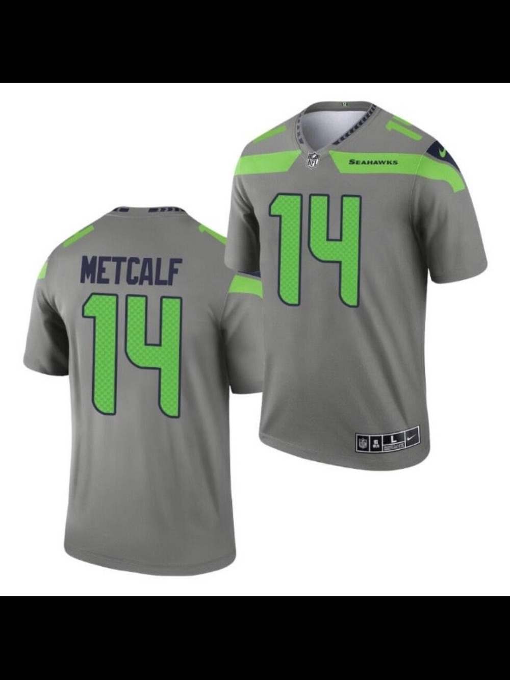 Youth Nike DK Metcalf Gray Seattle Seahawks Inverted Team Game Jersey